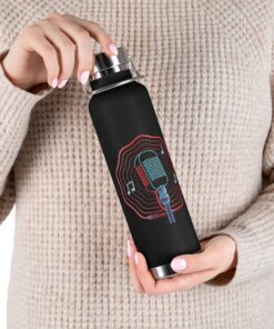 water bottle perfect with black background and microphone print