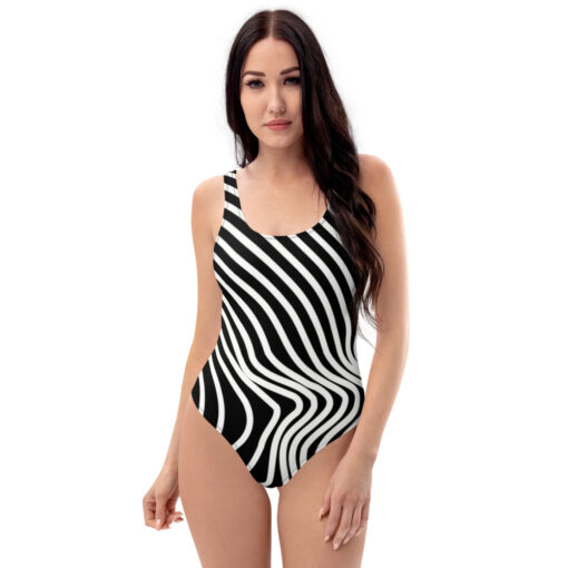 swimsuit with black and white sexy curve